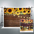 Riyidecor Sunflowers Wooden Backdrop Rustic Kids Light Brown Yellow Country Spring Flowers Photography Background 7x5 Feet Decoration Celebration Props Party Photo Shoot Backdrop Vinyl Cloth